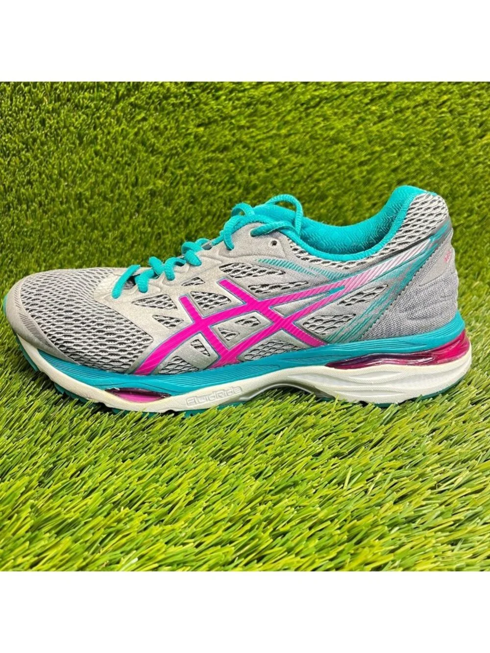 Asics Gel-Cumulus 18 Womens Size 8.5 Gray Blue Athletic Running Shoes Sneakers